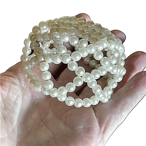 Ivory Pearl Bun Cover Snood Fairycore, Balletcore, Wedding - Picture 1 of 9